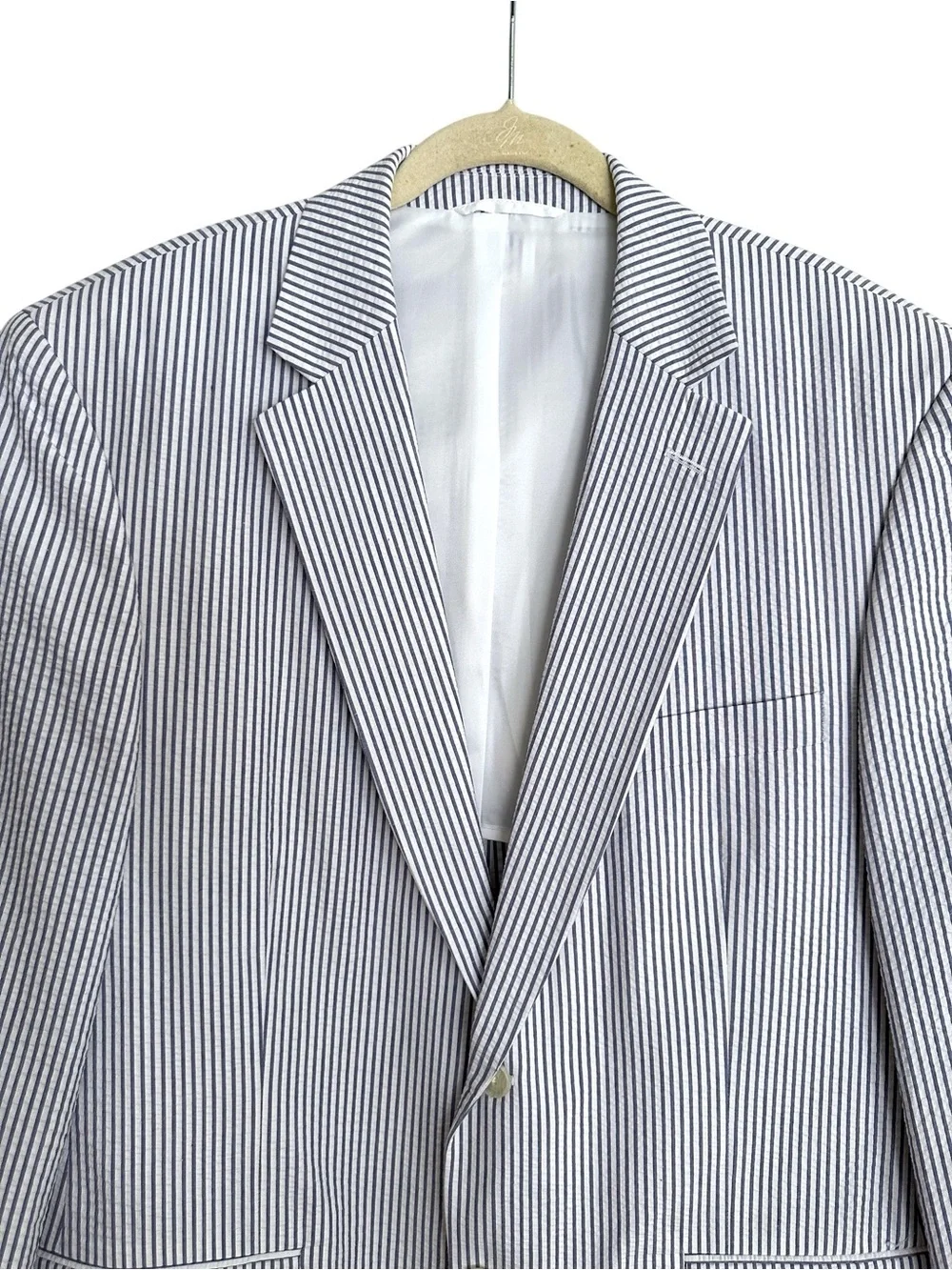 PALM BEACH Bradley Seersucker Sport Coat Blazer 42R 100% Cotton Gatsby Coastal